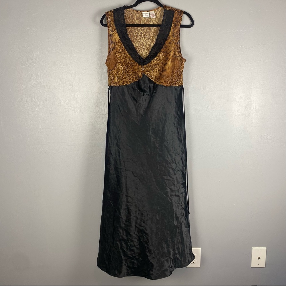 Gilligan O’malley Black Slip 90s Coquette Whimsigoth Lace Dress Womens XL Vntg